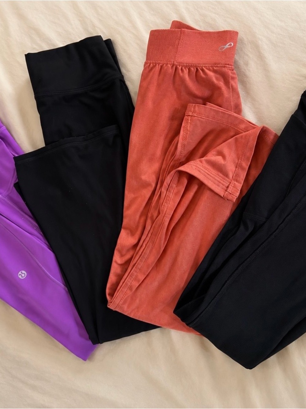 lululemon athletica Rust Red and Black Kids Leggings Set
